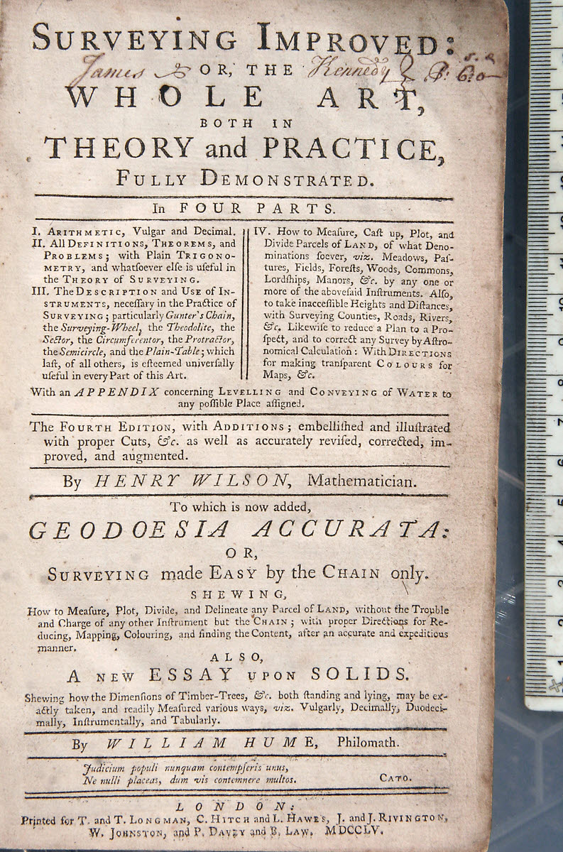 Title Page, 1755 Surveying Improved
